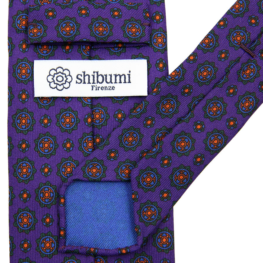 【ネクタイ】Ancient Madder Silk Tie - Purple - Hand-Rolled