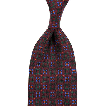 【ネクタイ】Ancient Madder Silk Tie - Maroon - Hand-Rolled