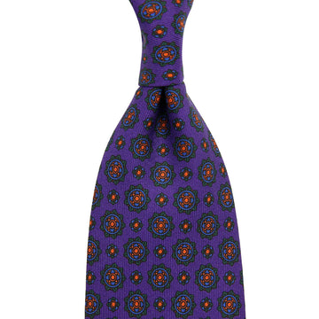 【ネクタイ】Ancient Madder Silk Tie - Purple - Hand-Rolled