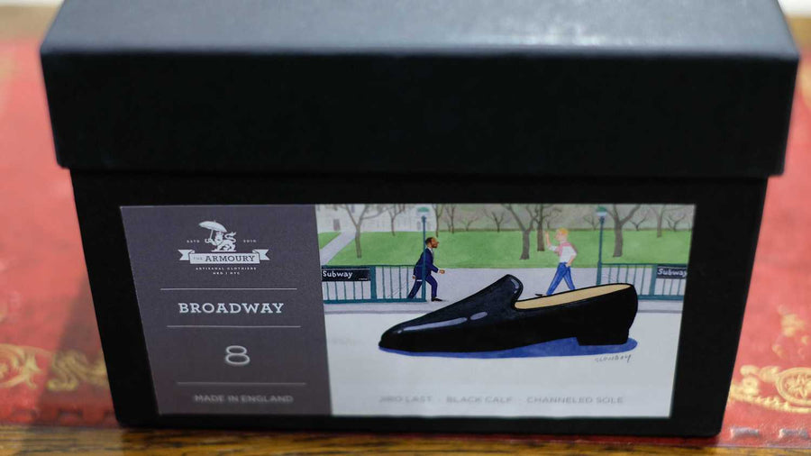 【展示品特価】 The Armoury <アーモリー> Browdway プレーントゥローファー ブラックカーフ 【UK8】
