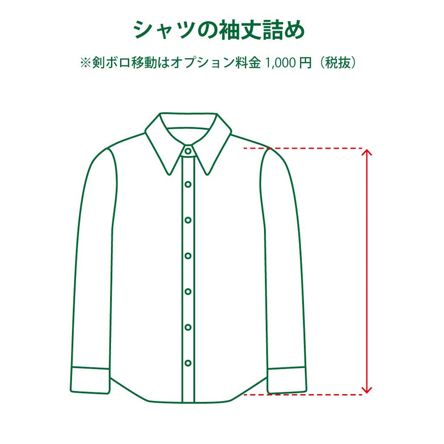 シャツの袖丈詰め